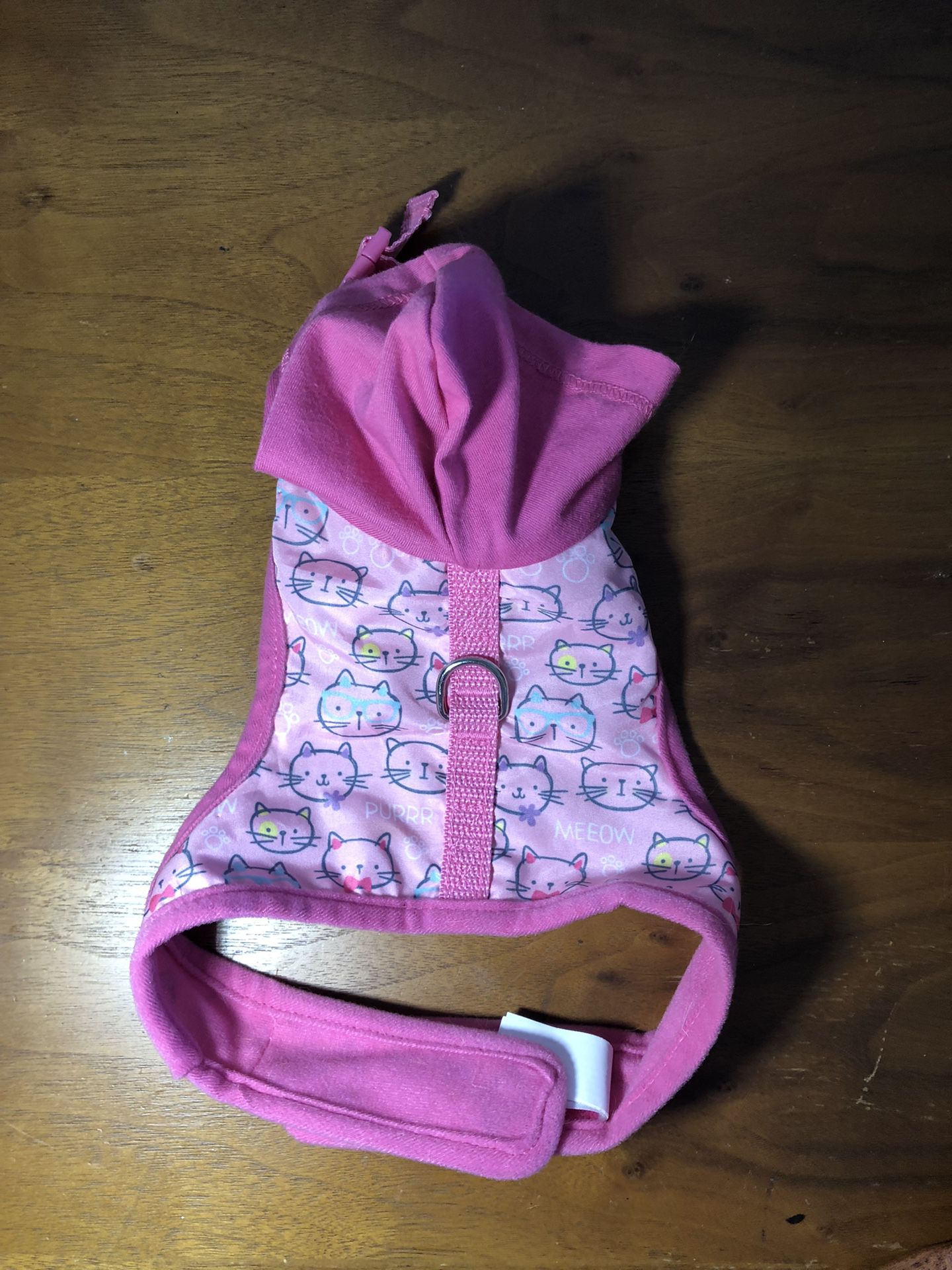 Cute Pink Cat Harness With Hood