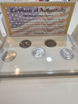 2000 Platinum State Quarters 5-Coin Set