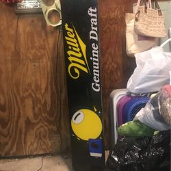 Pool.  Table.   Light.   Miller