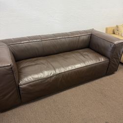 🔥 Brancaster Acme 98” Genuine Leather Couch – Chocolate Brown – Excellent Condition🔥