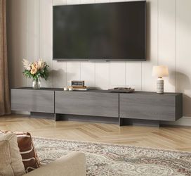 TV stand Credenza  w/ storage cabinets Gray