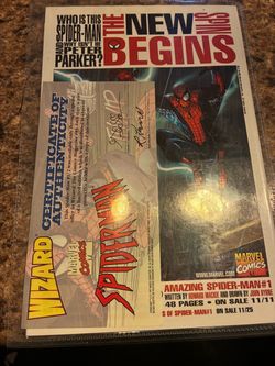 Spiderman 1/2 marvel comics with certificate of authenticity