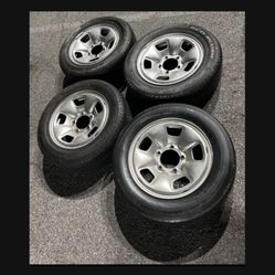 4 - 225/60r16 5x5.5 5x139.7 Stock Chevy Tracker Dodge Ram 1500 Bronco Wheels Rims Good 90% Treads Tires!!!!!!!!!!!!!