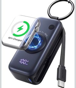 Mini Portable Charger, Power Bank for Apple Watch and iPhone, 5000mAh 20W PD Fast Charging Flight-Safe Travel Essential Battery Pack for Apple Watch U