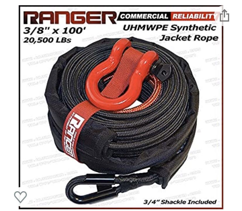Jacket synthetic winch rope