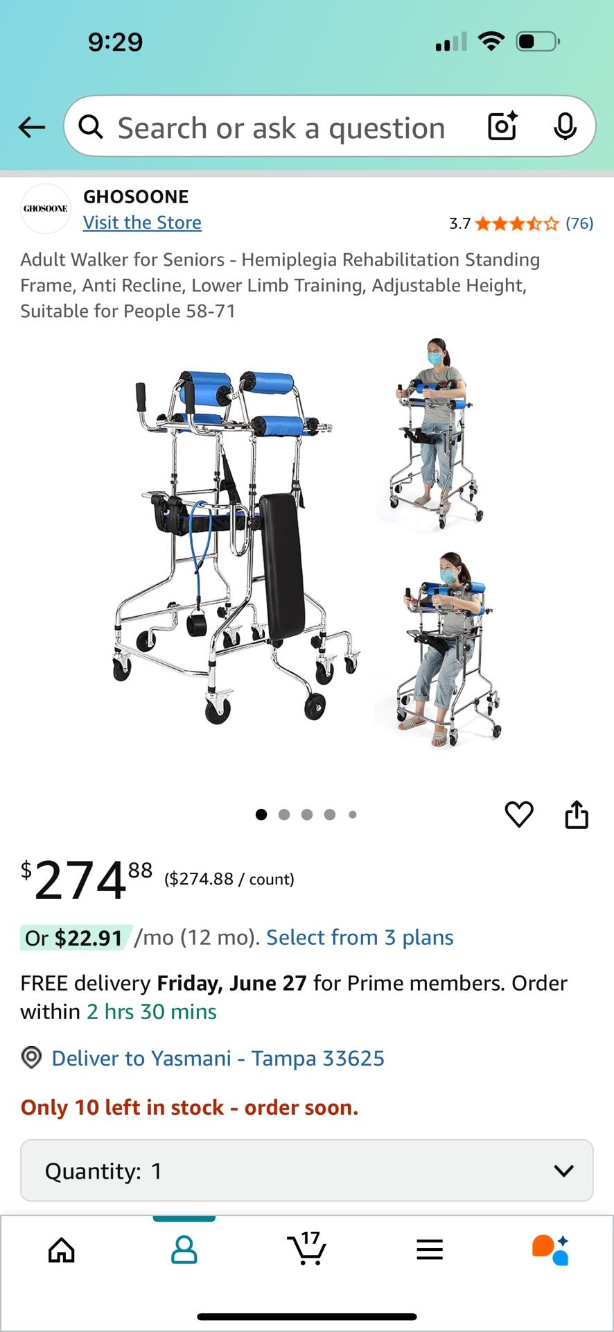 Adult Walker for Seniors - Hemiplegia Rehabilitation Standing Frame