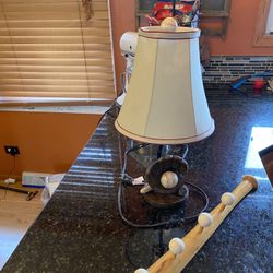 Kids Room Baseball Lamp And Clothes Hanger