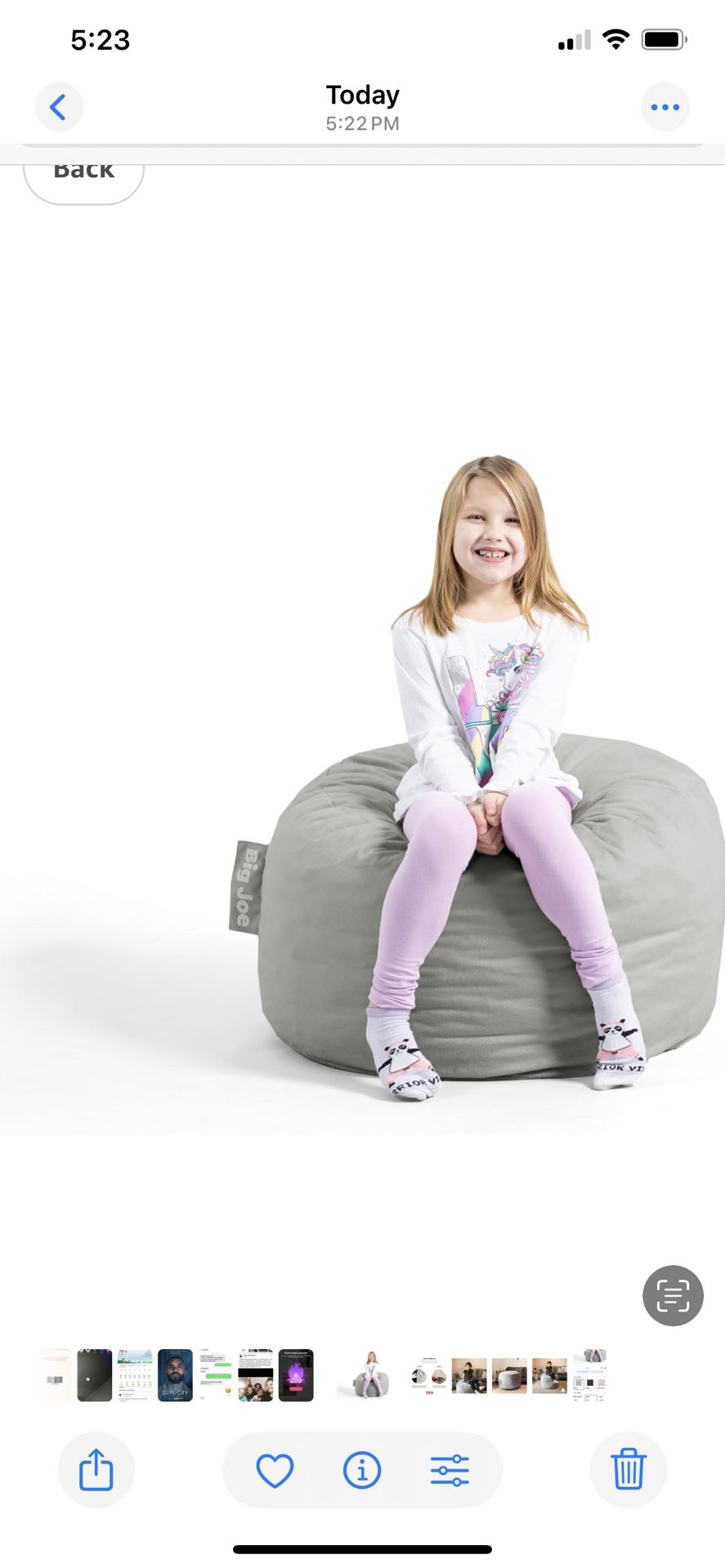 Big Joe Fuf Small Foam Filled Bean Bag Chair