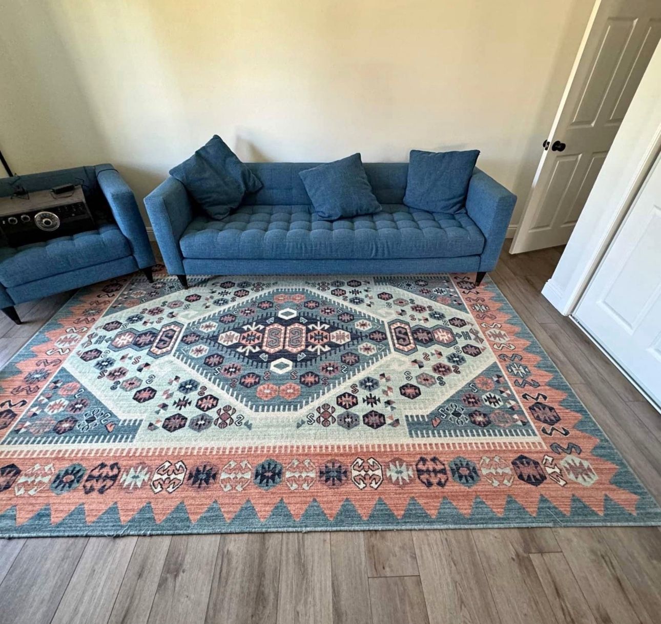 3-4 Seater Couch, Matching Armchair, coordinating Area rug