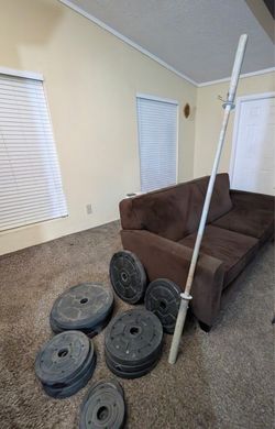Barbell with  14 Weight Plates Set