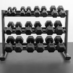 5-50 Lb Rubber Hex Dumbbell Set
