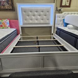 Brand New White LED King Bedframe