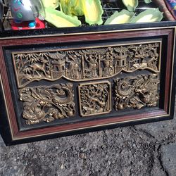 Chinese Hand Carved Panel