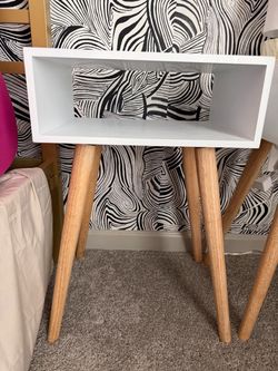 Pair of Mid-Century Side Tables with Open Shelf