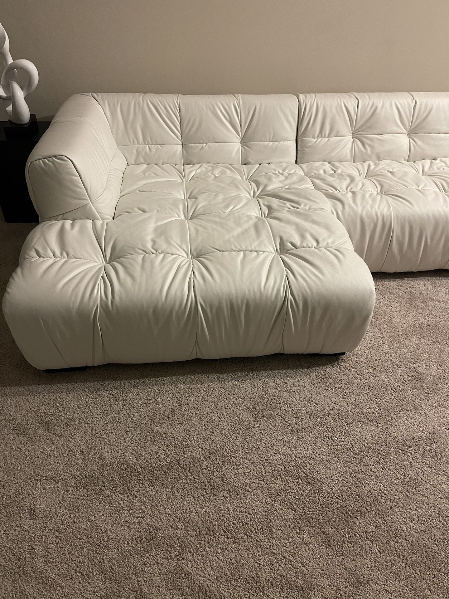 Boba Cream Leathaire Sectional Sofa