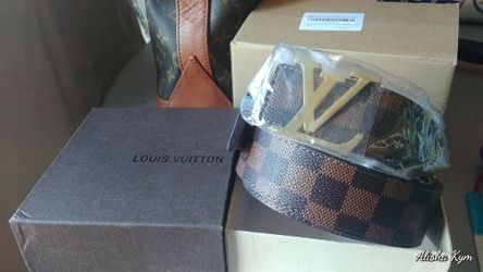 LV Mens Signature Louis Vuitton Paris Monogram Belt Brown and Gold Size 110  - fits 28-32 waist for Sale in Bothell, WA - OfferUp