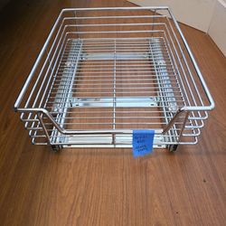 Pull out silver metal storage shelf 16"×21" heavy duty