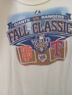 Majestic Tshirt Men's Large White Graphic Print Fall Classic MLB World Series
