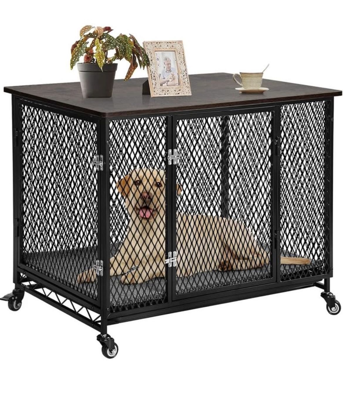 Dog Cage Crate Movable Side End Table