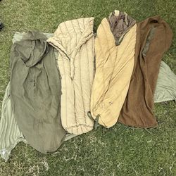 WWII US Army Military Arctic & Mountain Sleeping Bag System 4 pc Set Dated 1944