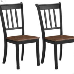 2 Pieces Black Solid Whitesburg Spindle Back Wood Dining Chairs