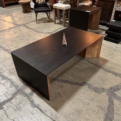 Black Rectangle Solid Wood Coffee Table - Dandou