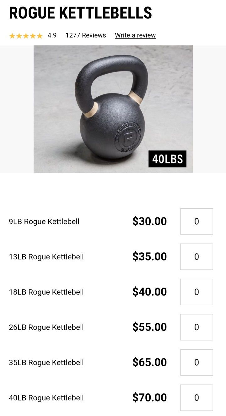 Rogue 40lb Kettlebell