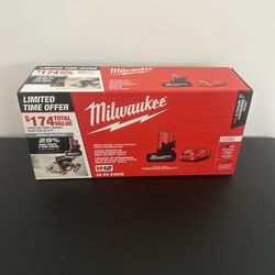 NEW Milwaukee High Output Battery  Starter Kit (1x 5.0Ah High Output Battery + 1 FREE 12-Volt Charger)