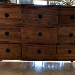 Sold Wood 9-Drawer Dresser or TV Stand 