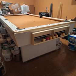 Vintage Pool Table And Accessories 