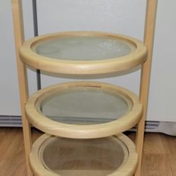 Pie Or Cake Rack 22 X 12 X 10" Diameter Wood Glass