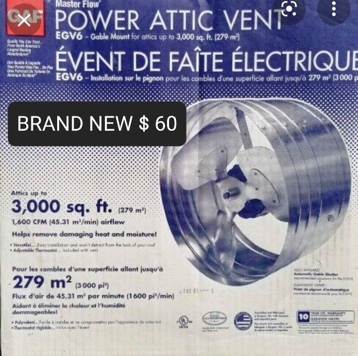 Brand New Power Atic Vent Models EGV6 And ERV6