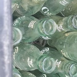 32 Vintage Coca Cola Bottles & Crate