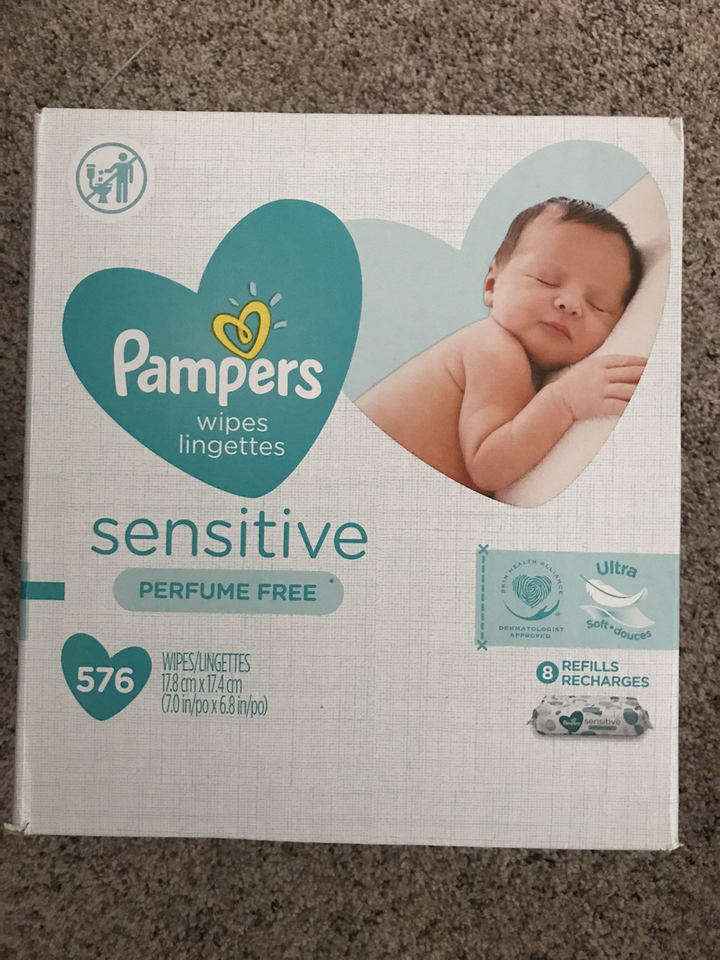 Pampers Sensitive baby wipes 576ct