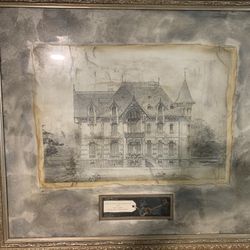 Rare Architectural Sketch, French Chateau, 1891