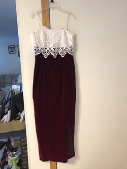 Velvet Bottom Dress w/ Slit