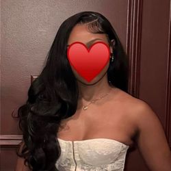 32" 13x6 Lace Front Wig Glueless Pre-Plucked Hairline Bare Lace Brand New synthetic and human blend