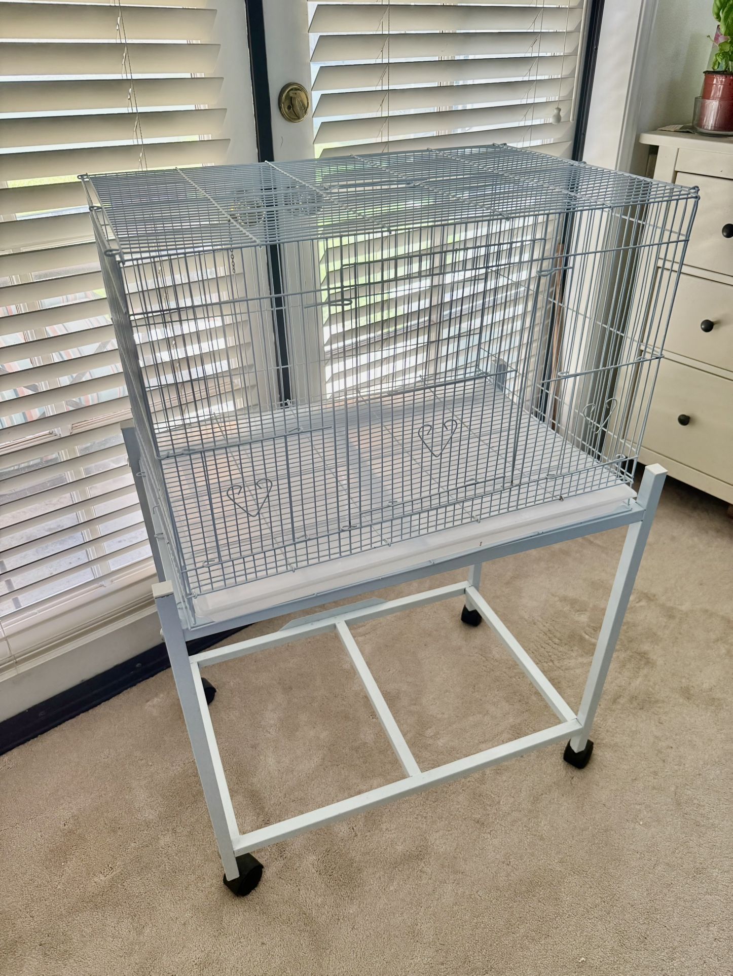 Bird Cage With Rolling Cart