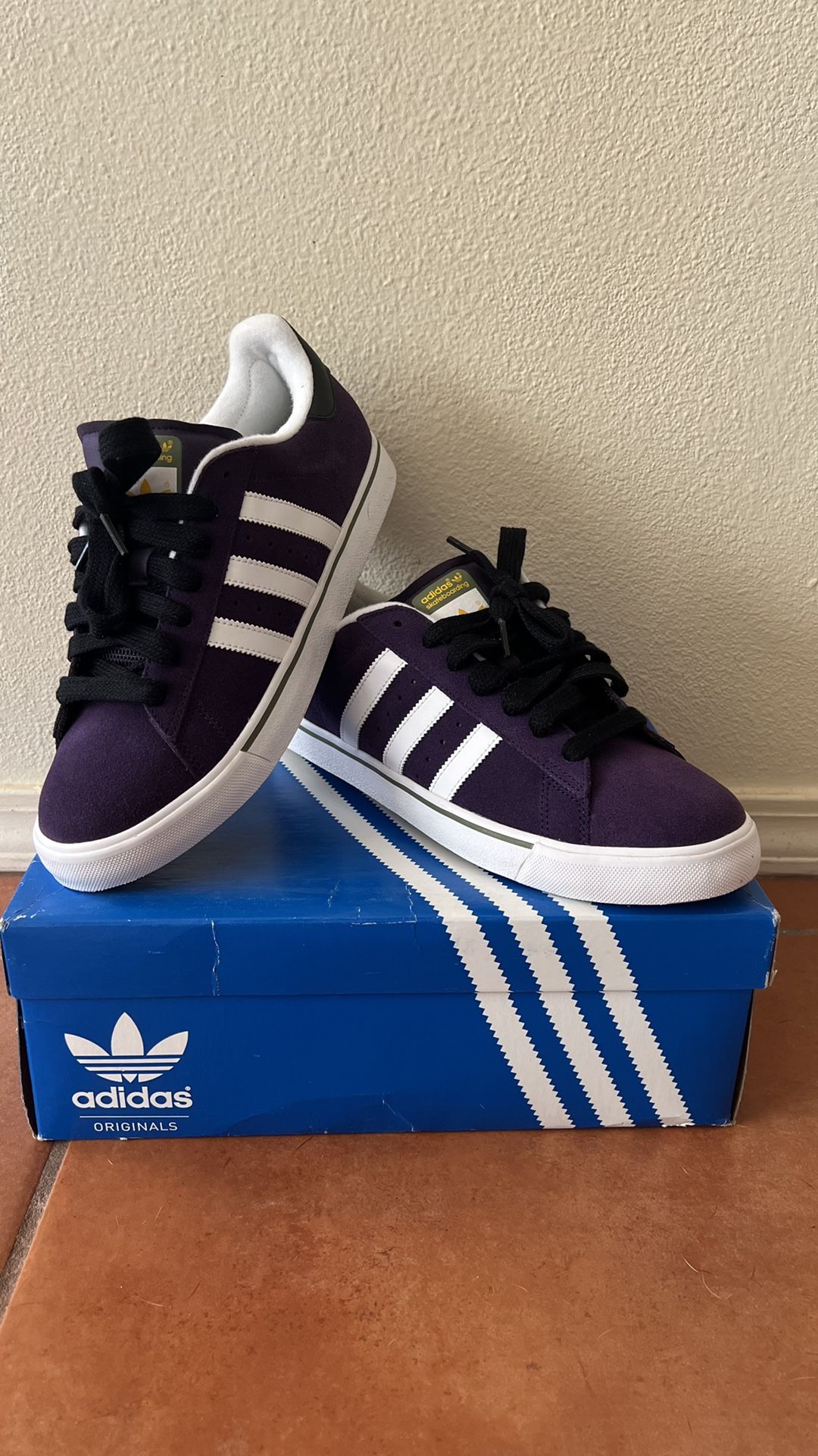 Purple Adidas Campus Vulc Skate Shoes 10.5