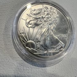 1 Oz Silver American Eagle BU 2015 In Capsule 