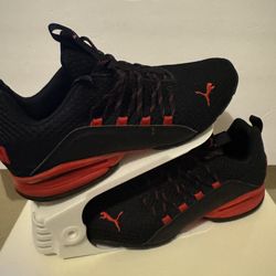 PUMA Men's Axelion Cross Trainer Black/Red Color Size 12 Pre-owned
