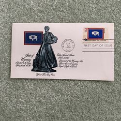 1976 First Day Of Issue Cover American Bicentennial Series 13¢ Wyoming State Flag Stamp #1676