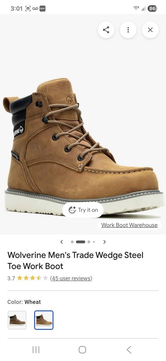 Wolverine Men's Trade Wedge Steel Toe Work Boot