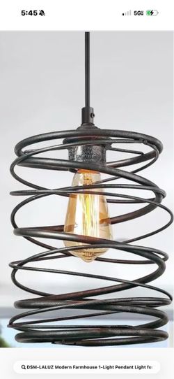 DSM-LALUZ Modern Farmhouse Spiral Pendant Light