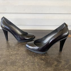 Stuart Weitzman platswoon pump black leather 3 inch heel size 7.5