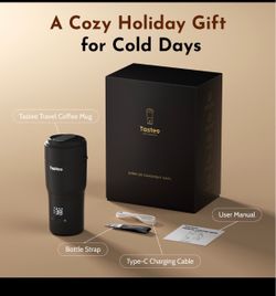 Tastee Heated Smart Travel Coffee Mug – 12 oz – Midnight Black