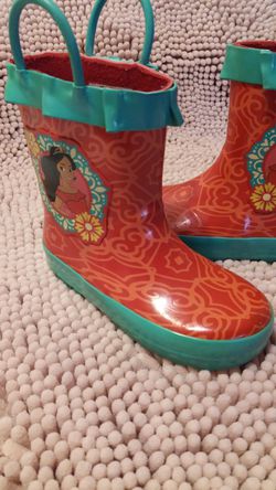 Disney "Elena" little girls rain boots size 9