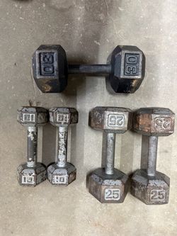 Hex Dumbbell Set 10, 25, and 30 lb