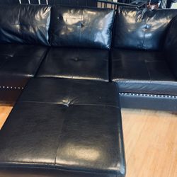 Faux Leather Espresso Brown Couch/sofa