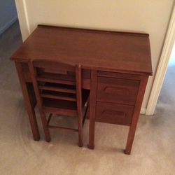 Child’s Antique Desk & Chair From 1950’s